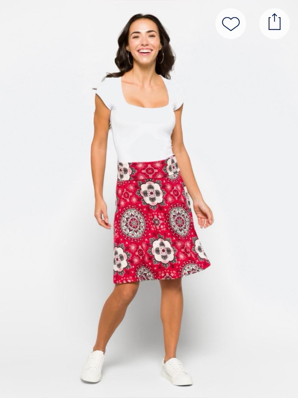 Red Patterned Women's Skirt